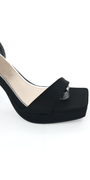 Satin Block Heel Platform Ankle Strap Sandal Image 7