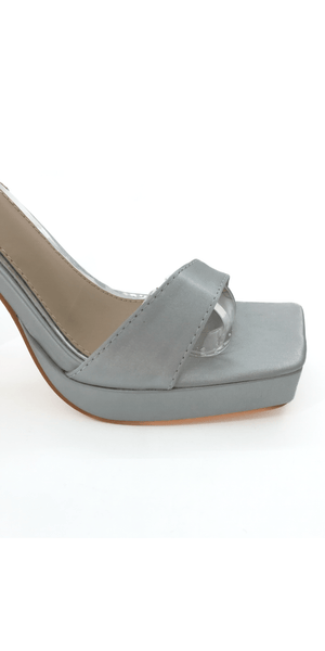 Satin Block Heel Platform Ankle Strap Sandal Image 3