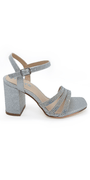 Rhinestone Strappy Block Heel Glitter Sandal Image 5