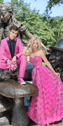 Floral Tulle Corset Ballgown with Waist Tie Image 5