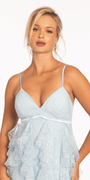 Sweetheart Tiered Lace Up Back Babydoll Dress Image 2