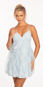 Sweetheart Tiered Lace Up Back Babydoll Dress Image 3