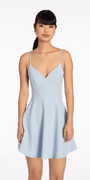 V Back Scuba Skater Dress with Pearl Bow Image 2