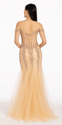 Illusion Corset Off the Shoulder Godet Dress Image 2