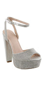 Duncan High Heel Rhinestone Peep Toe Sandal Image 2