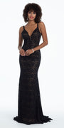 Two Tone Sequin Scallop Trumpet Dress Image 1