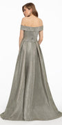 Off the Shoulder Metallic Shimmer Dress Image 2