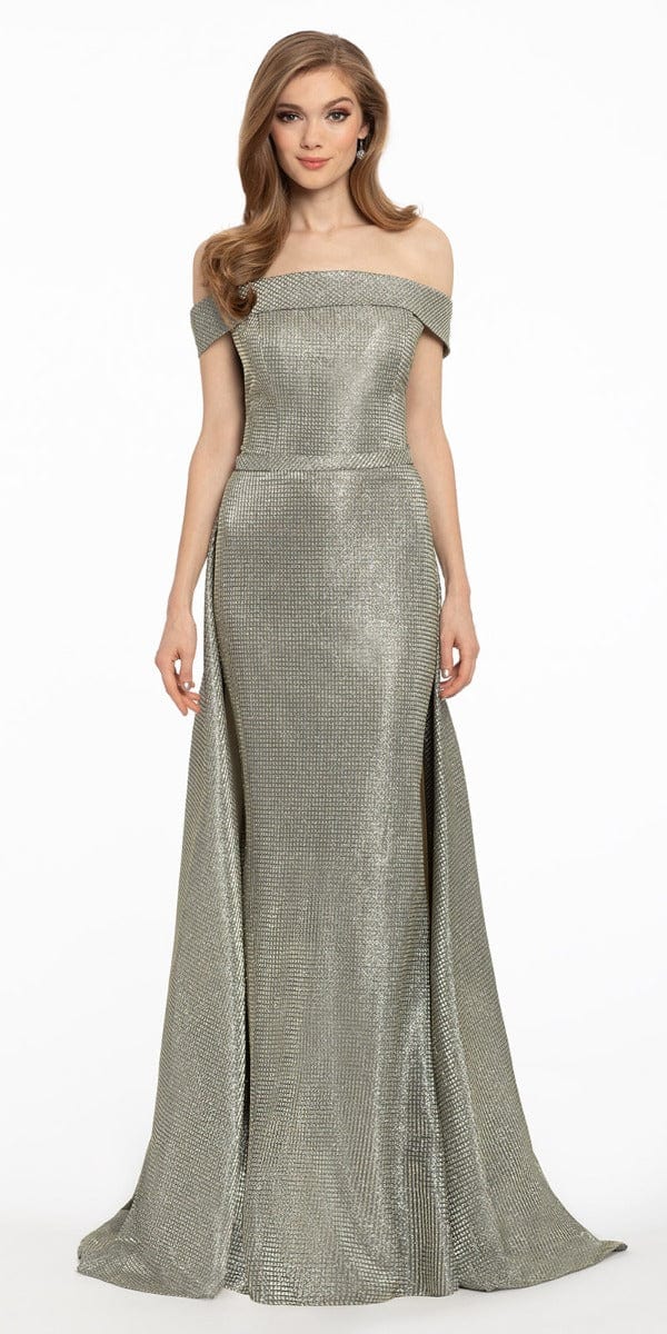 Off the Shoulder Metallic Shimmer Dress Image 1
