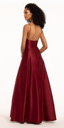 Satin Spaghetti Slip Ball Gown Image 4