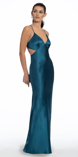 Satin Slip Tie Back Dress Image 1