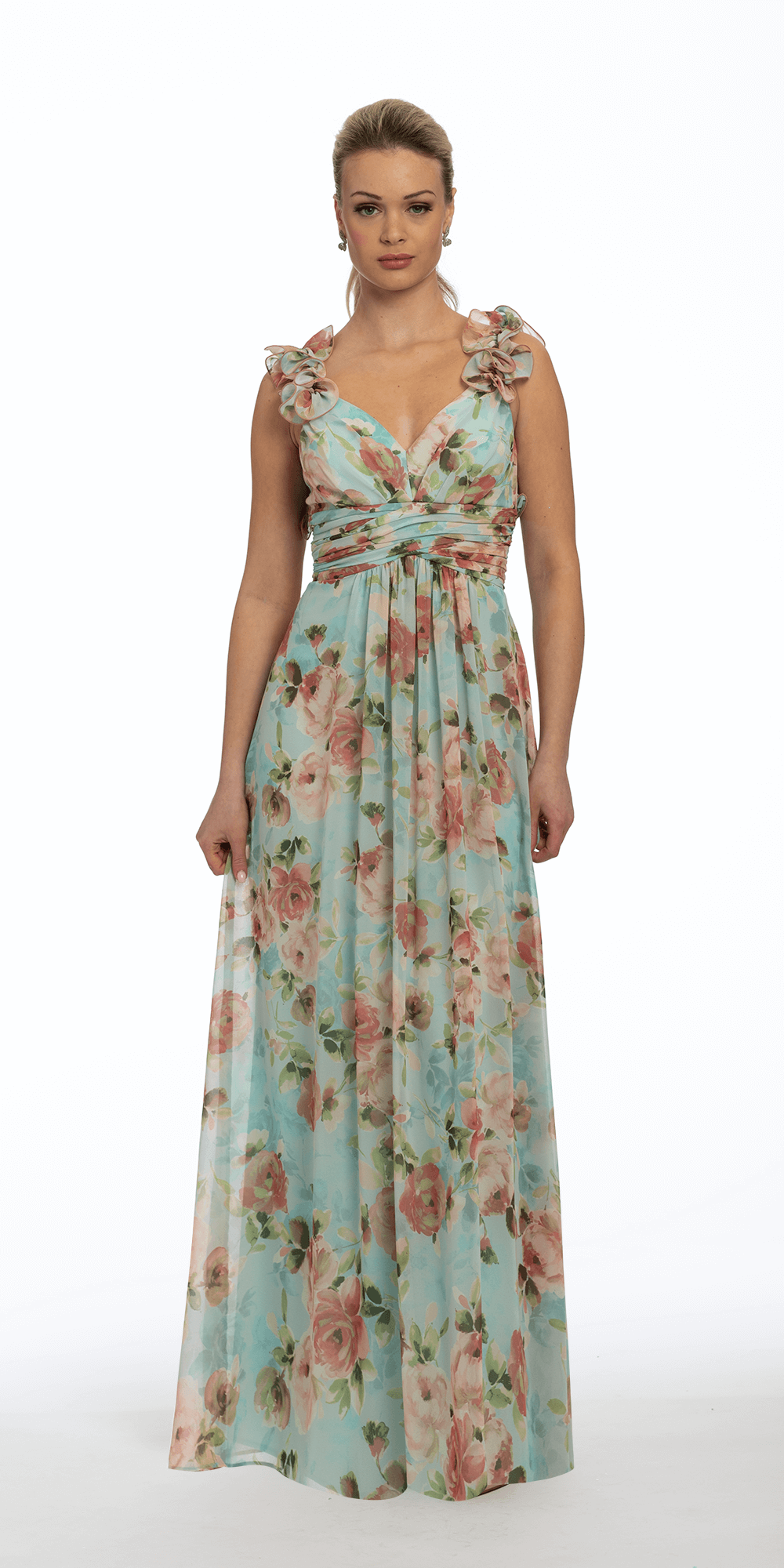 Floral Chiffon Gown