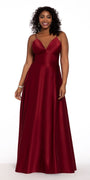 Satin Spaghetti Slip Ball Gown Image 1