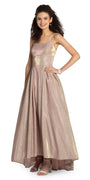 Two Tone Shimmer Slip Ballgown Image 1