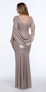 Metallic Drape Back Ruched Front Dress Image 4