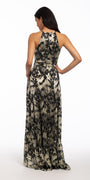 Floral Foil Halter Dress with Side Slit Image 2