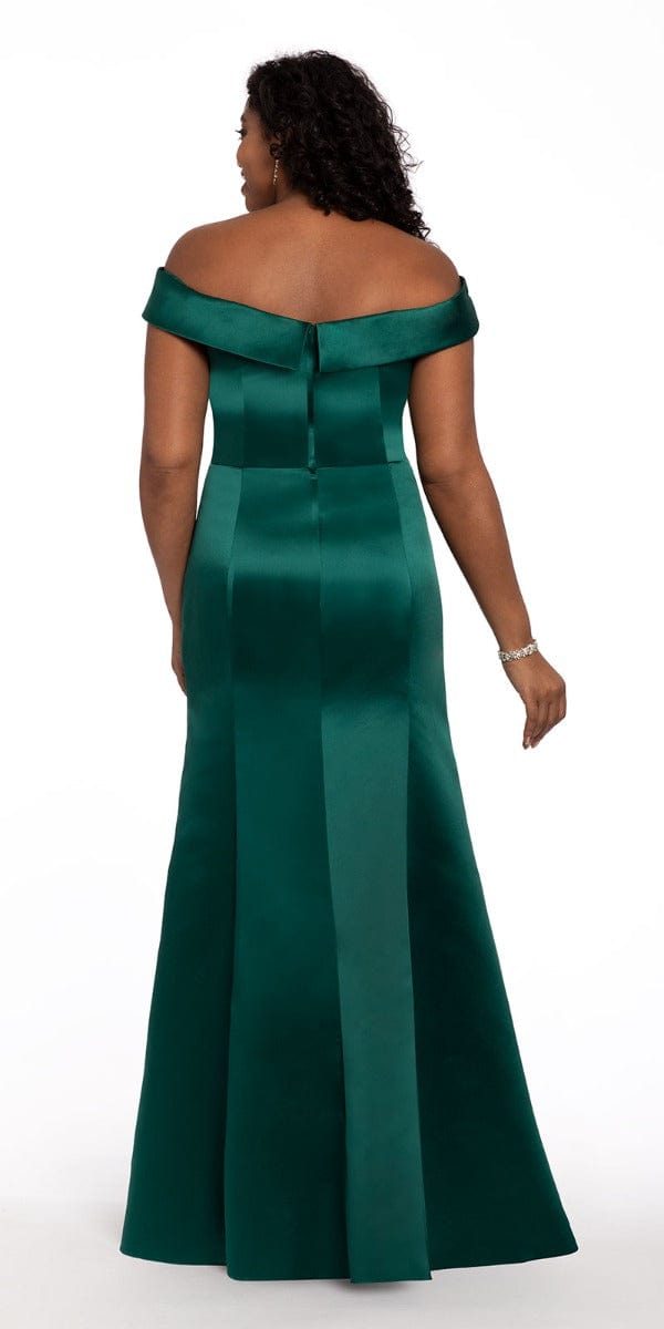 Satin Side Gather Off the Shoulder Dress Image 10