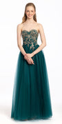 Lace Up Back  Tulle A Line Dress Image 1