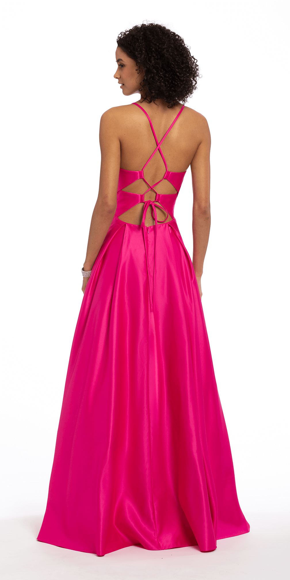 Camille La Vie Sweetheart Lace Up Back Ballgown with Pockets