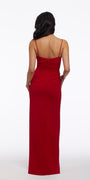 Ruched Back Crepe Dress with Side Pleats Image 2