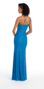 Asymmetrical Sequin Strappy One Shoulder Dess with Side Slit Image 3