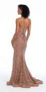 Sequin Glitter Corset Lace Up Back Dress Image 4