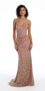 Sequin Glitter Corset Lace Up Back Dress Image 3