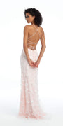 Mesh 3D Butterfly Lace Up Back Trumpet Dress Image 2