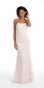 Mesh 3D Butterfly Lace Up Back Trumpet Dress Image 1