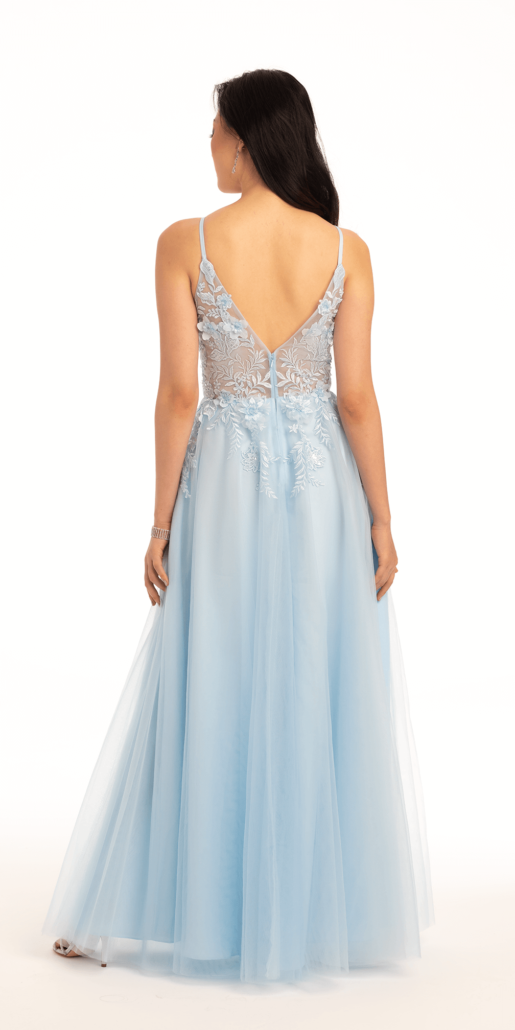 Camille La Vie Floral Embroidered Sweetheart Tulle Ballgown