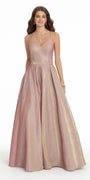 Iridescent Metallic Strappy Back Ball Gown Image 1