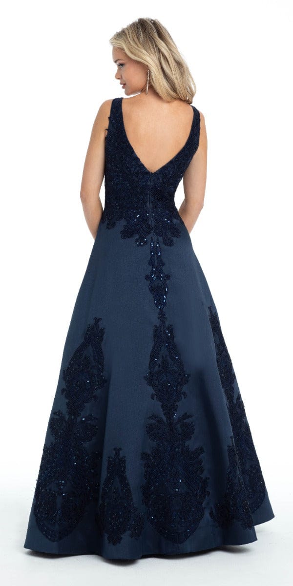 Mikado Plunge Ballgown with Appliques Image 3