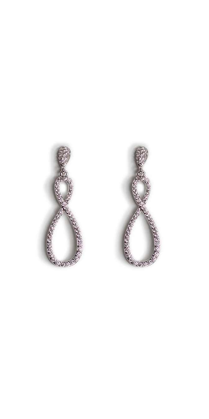 Camille La Vie Infinity Pave Drop Earrings OS / silver