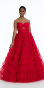 Pleated Tulle Ballgown with Peek-A-Boo Bodice Image 3
