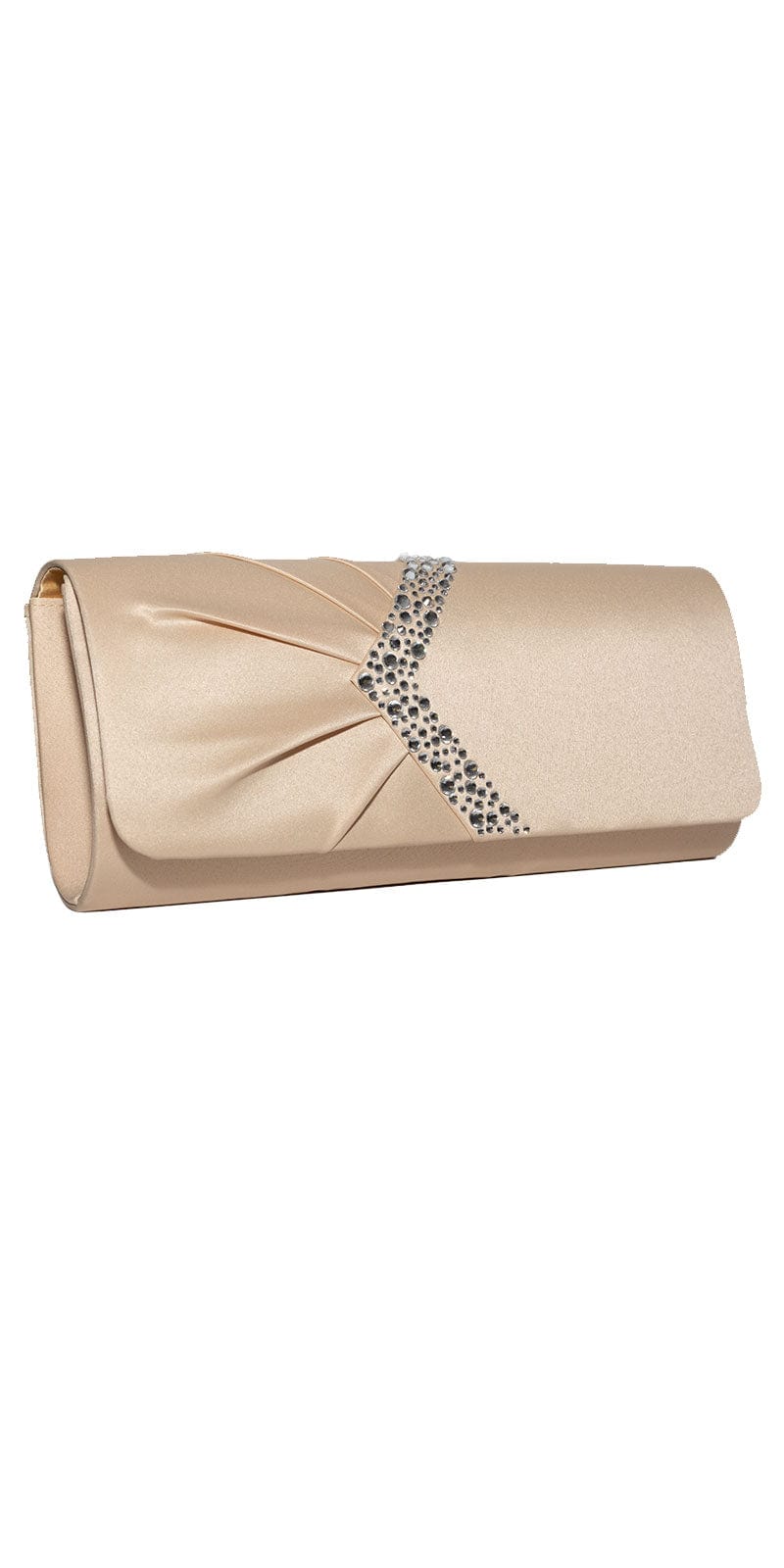 Camille La Vie Satin Envelope Handbag with Arrow Rhinestone Detail OS / nude