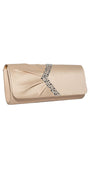 Satin Envelope Handbag with Arrow Rhinestone Detail Image 2