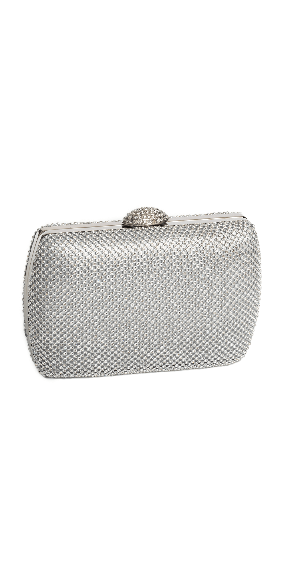 Camille La Vie Micro Stone Mesh Handbag with  Rhinestone Dome Closure OS / silver