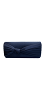 Satin Rectangle Handbag with Pleated Knot Detail Image 1