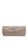 Satin Rectangle Handbag with Pleated Knot Detail Image 2