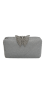 Mesh Rhinestone Handbag with Butterfly Top Clasp Image 1