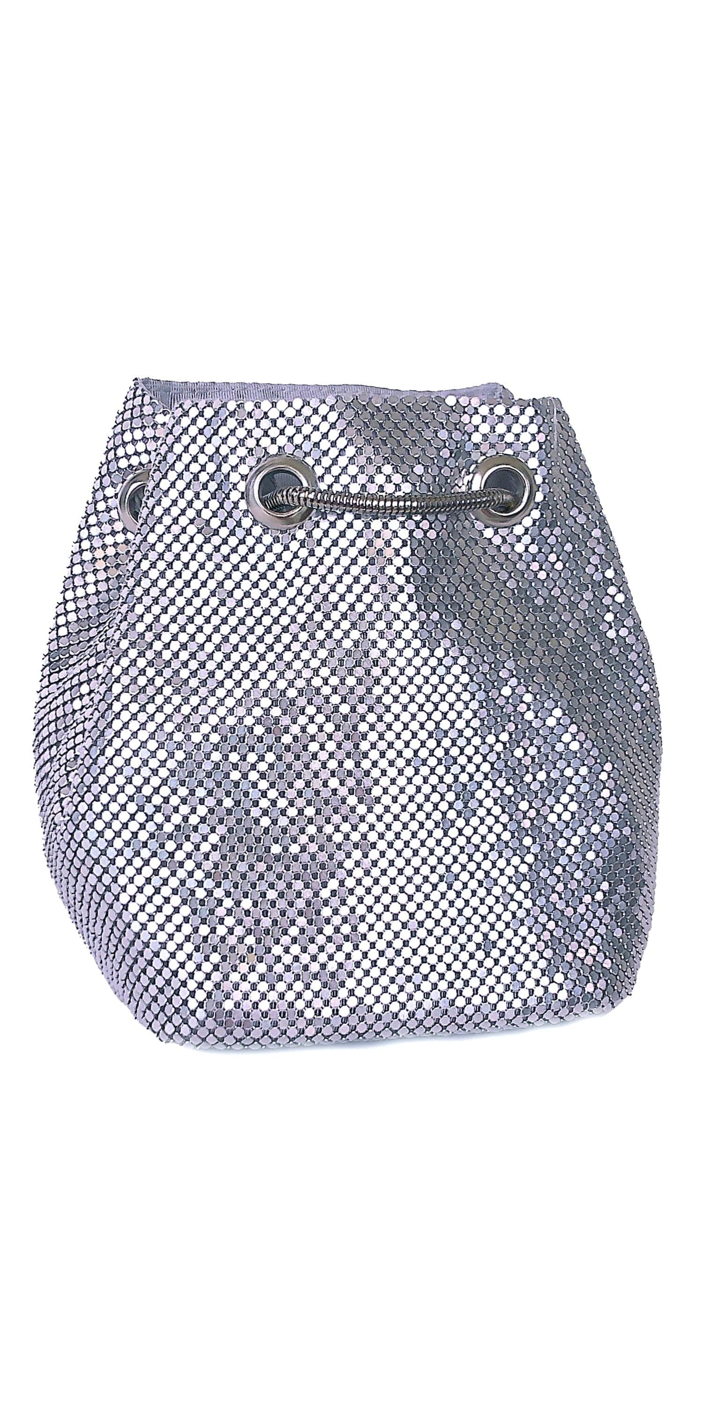 Camille La Vie Metal Mesh Soft Bucket Handbag OS / silver