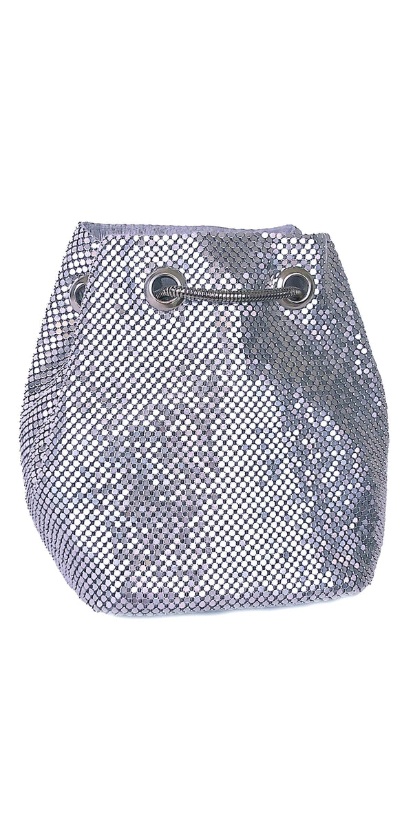 Metal Mesh Soft Bucket Handbag Image 1