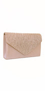 Full Flap Scattered Bead Satin Handbag Image 4