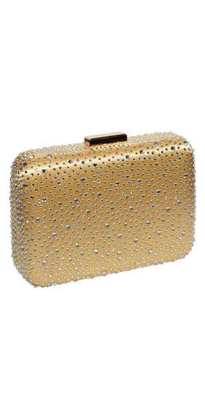 Scatter Rhinestone Satin Box Handbag Image 1