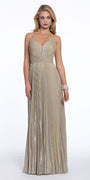 Multi Strap Pleated Glitter Lame Dress Image 1