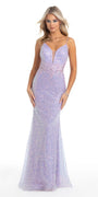 Embellished Sequin Knit Mermaid Dress Image 1