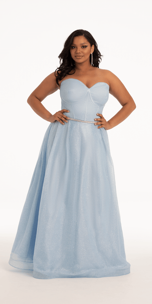 Glitter Corset Ballgown with Crystal Waistband Image 2