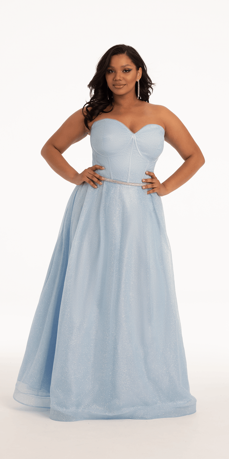 Glitter Corset Ballgown with Crystal Waistband Image 2