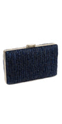 Glitter Pleated Texture Handbag with Rhinestone Top Closure Image 3