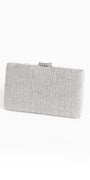 Glitter Pleated Texture Handbag with Rhinestone Top Closure Image 2