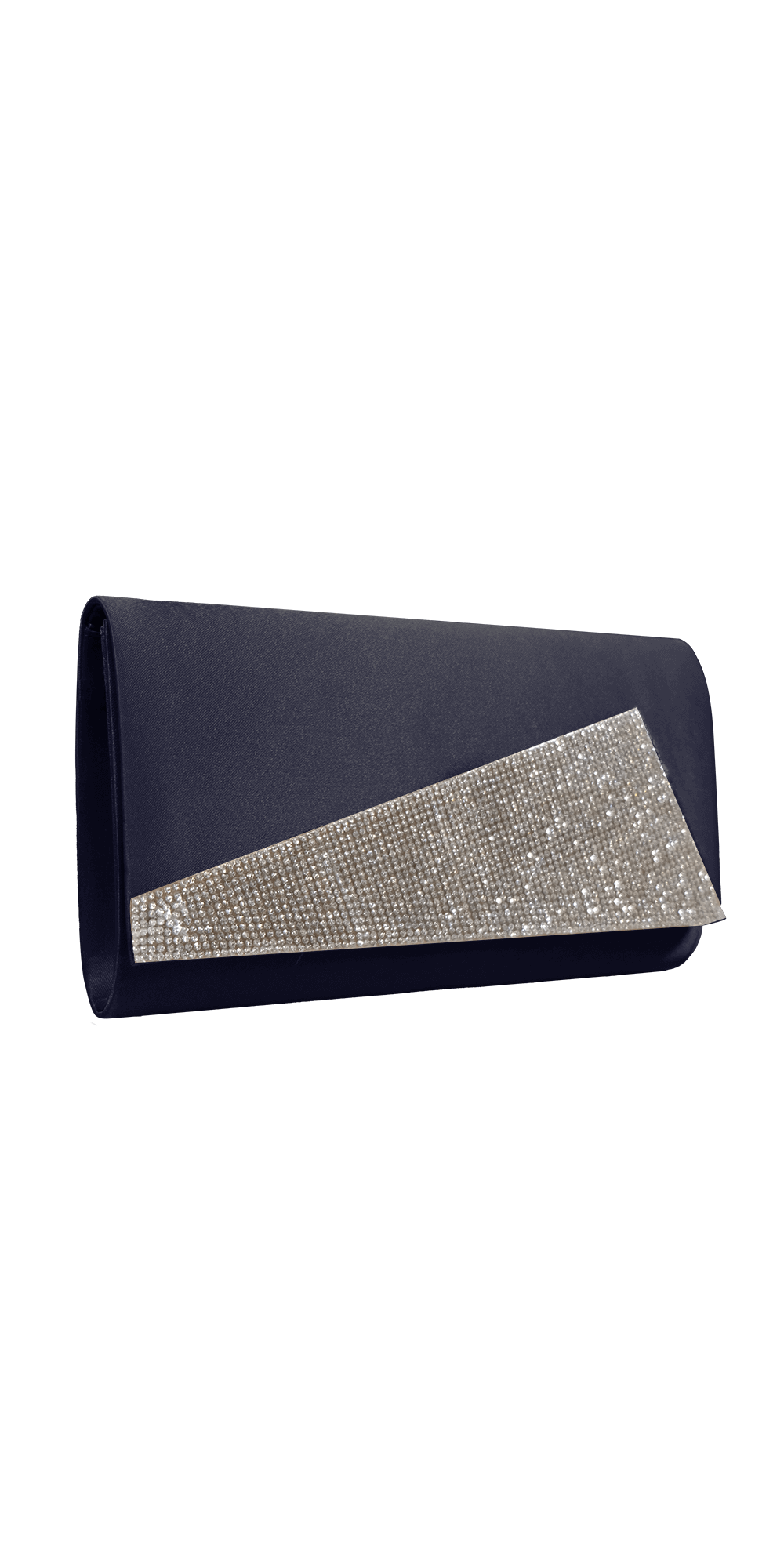 Camille La Vie Satin Full Flap Handbag with Rhinestone Detail OS / navy